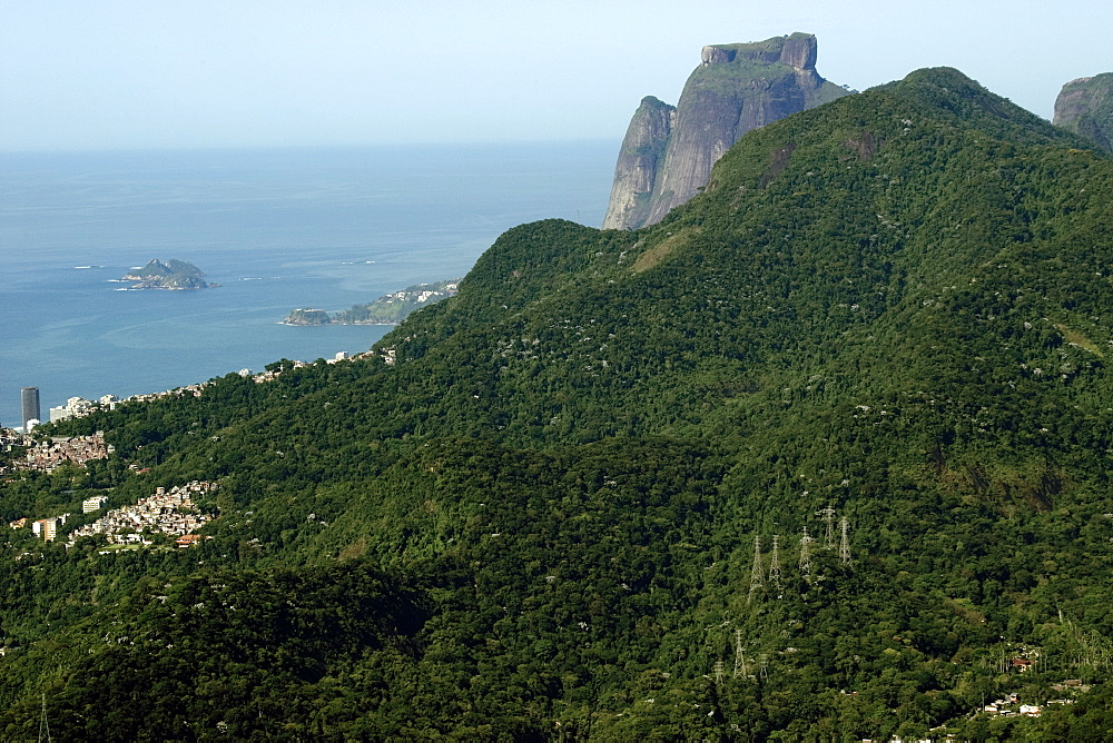 Tijuca National Forest Park with Gavea Rock in the background, Rio de Janeiro, Brazil, South America