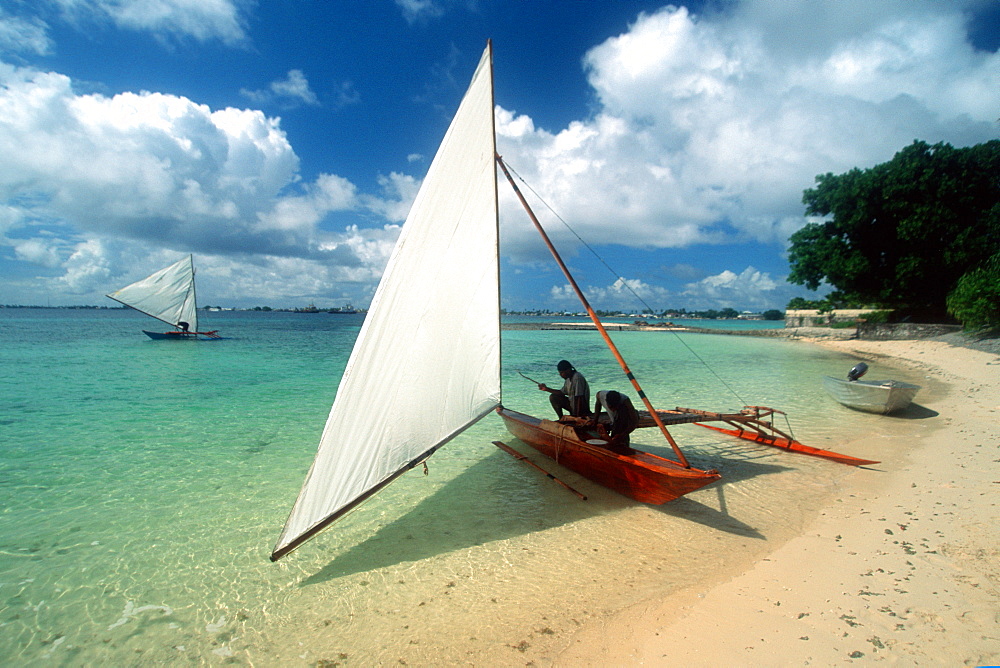 Traditional marshalhese canoe, Majuro, Marshall Islands, Pacific