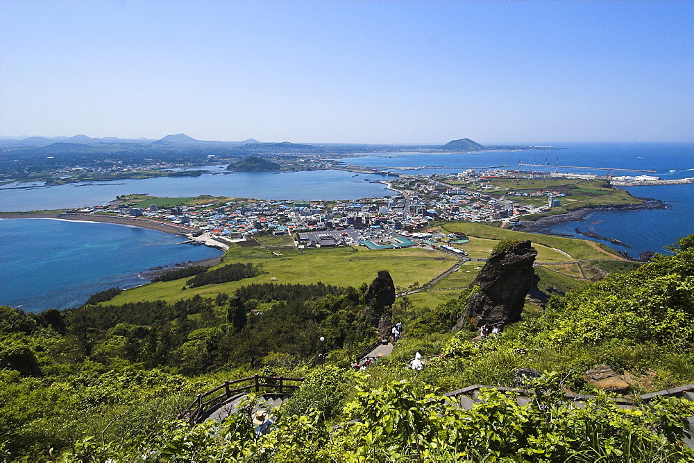 Village of Seongsan at the foot of Ilchulbong, a volcanic cone, Jeju island  South Korea, Asia