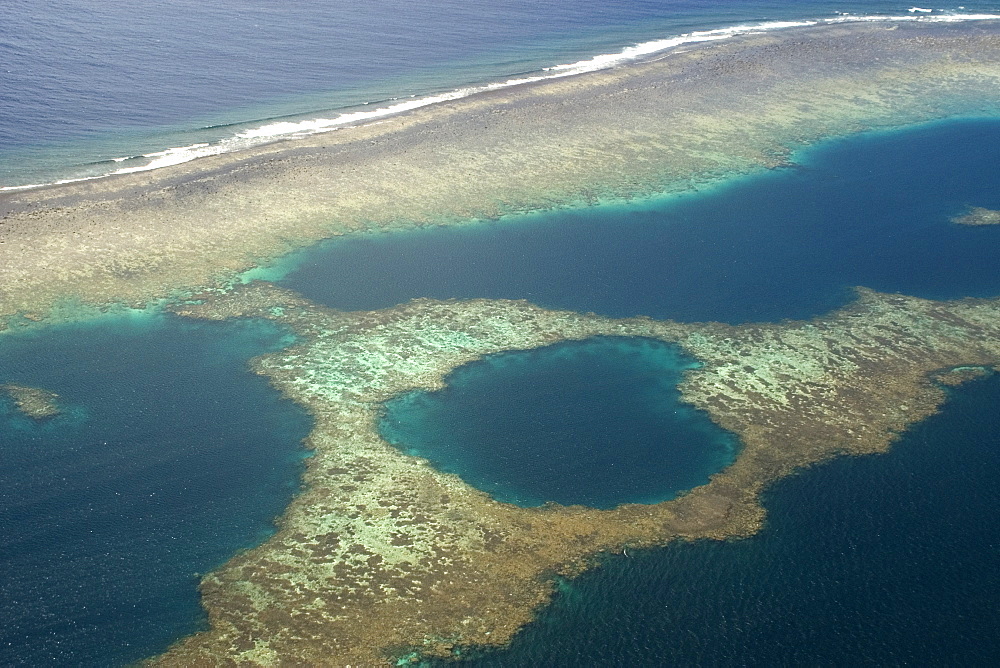 Atoll formation with barrier reef, Chuuk, Federated States of Micronesia, Caroline Islands, Micronesia, Pacific Ocean, Pacific