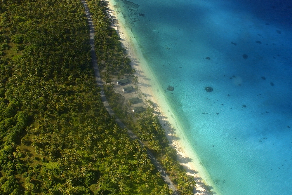 Aerial view of Rongelap Island, Marshall Islands, Micronesia, Pacific