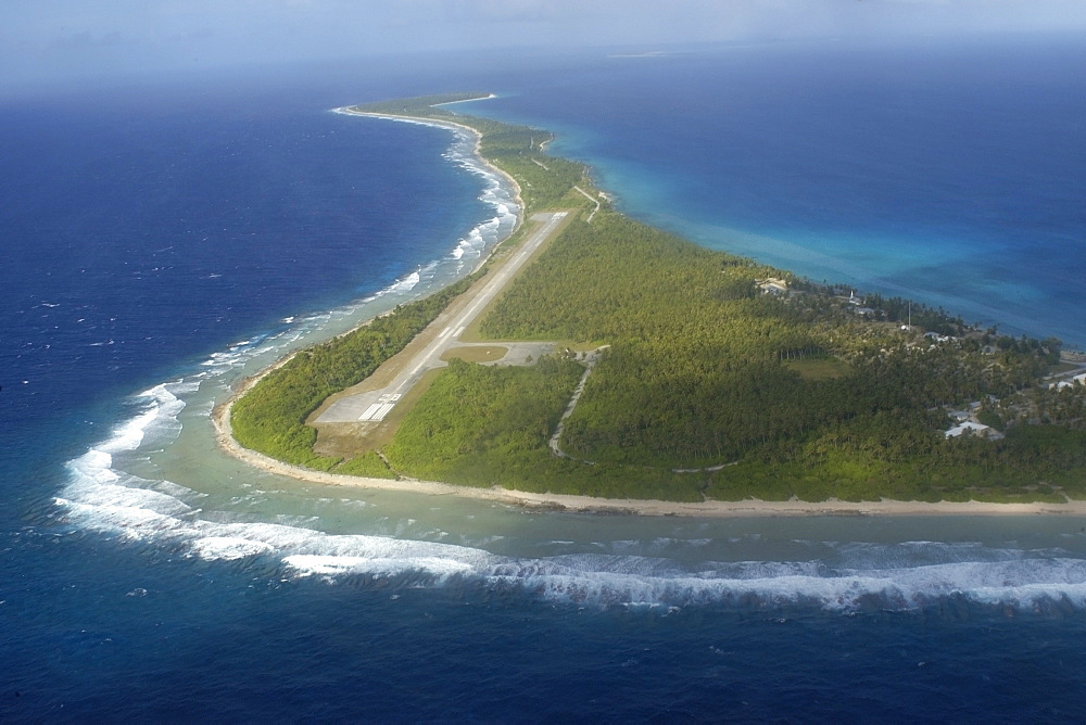 Aerial view of Rongelap Island, Marshall Islands, Micronesia, Pacific