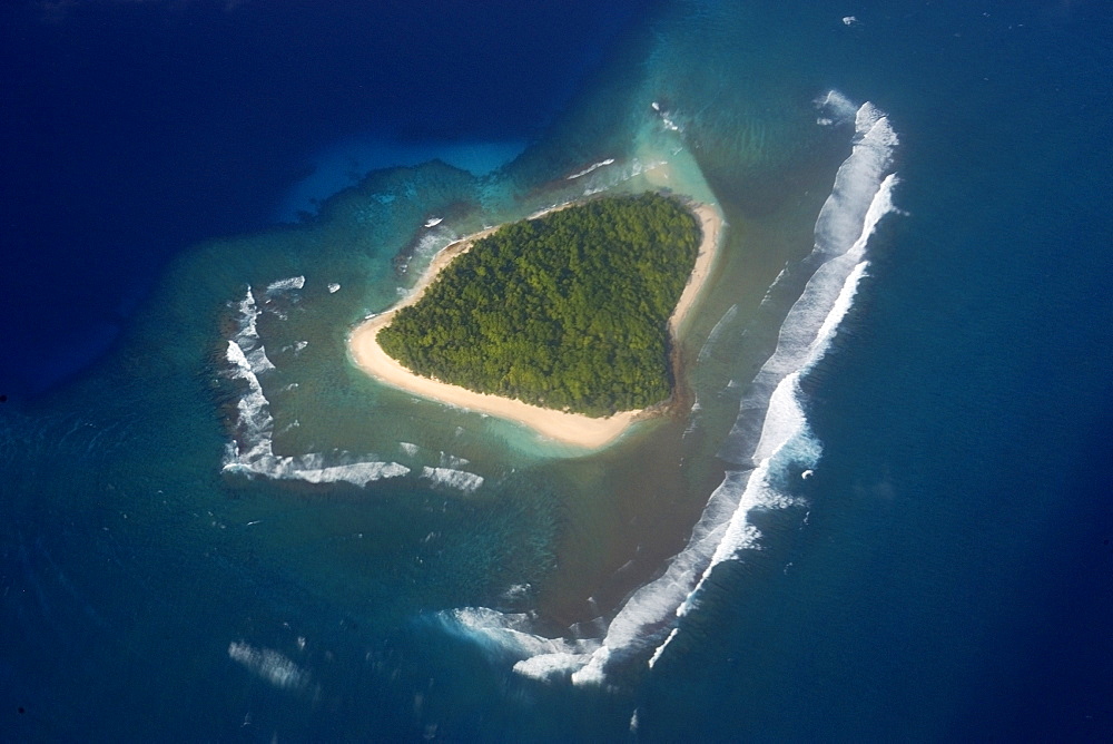 Aerial view of atoll, Kuwajelein, Marshall Islands, Micronesia, Pacific