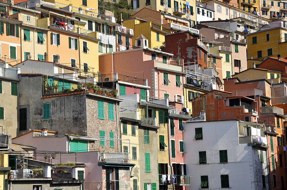 Colorful houses, Riomaggiore, Cinque Terre, UNESCO World Heritage Site, Liguria, Italy, Europe