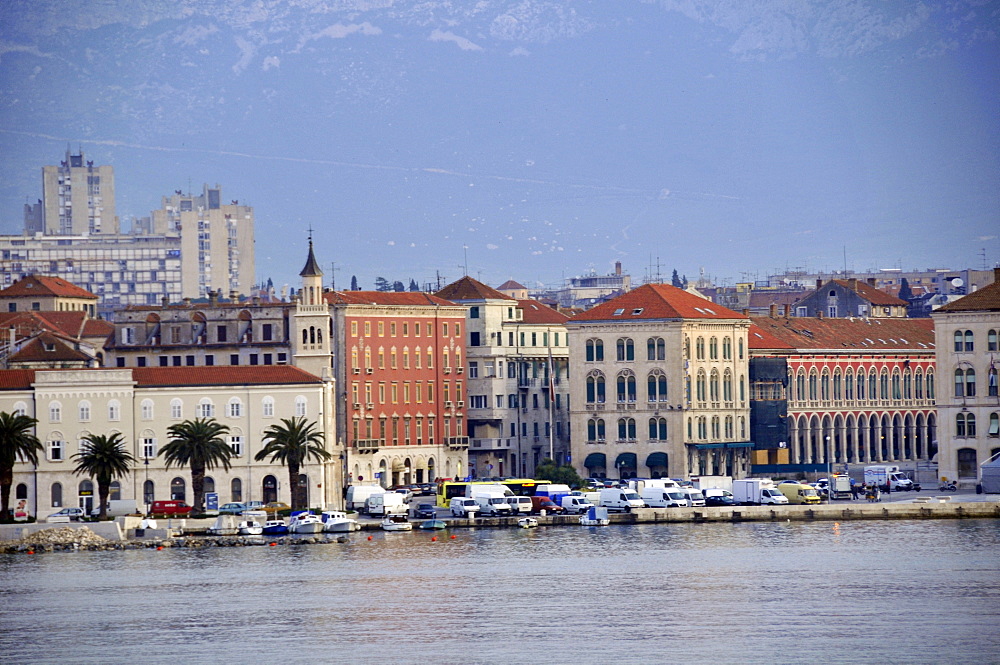 Old buildings at the waterline of Split, Croatia, Europe
