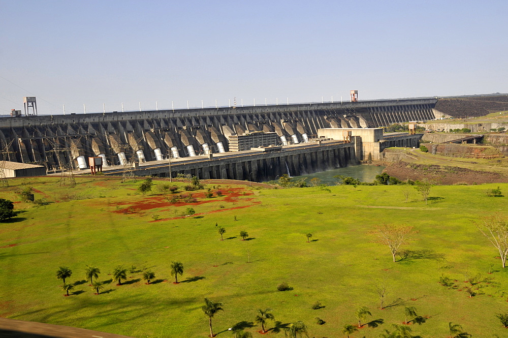 Itaipu hydroelectric dam, Parana river, border between Brazil and Paraguay, South America