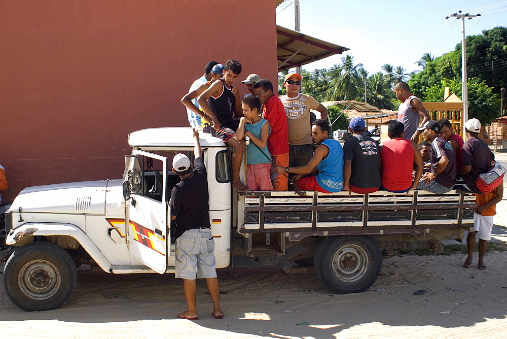 Truck used as public transportation, Tutoia, Maranhao, Brazil, South America