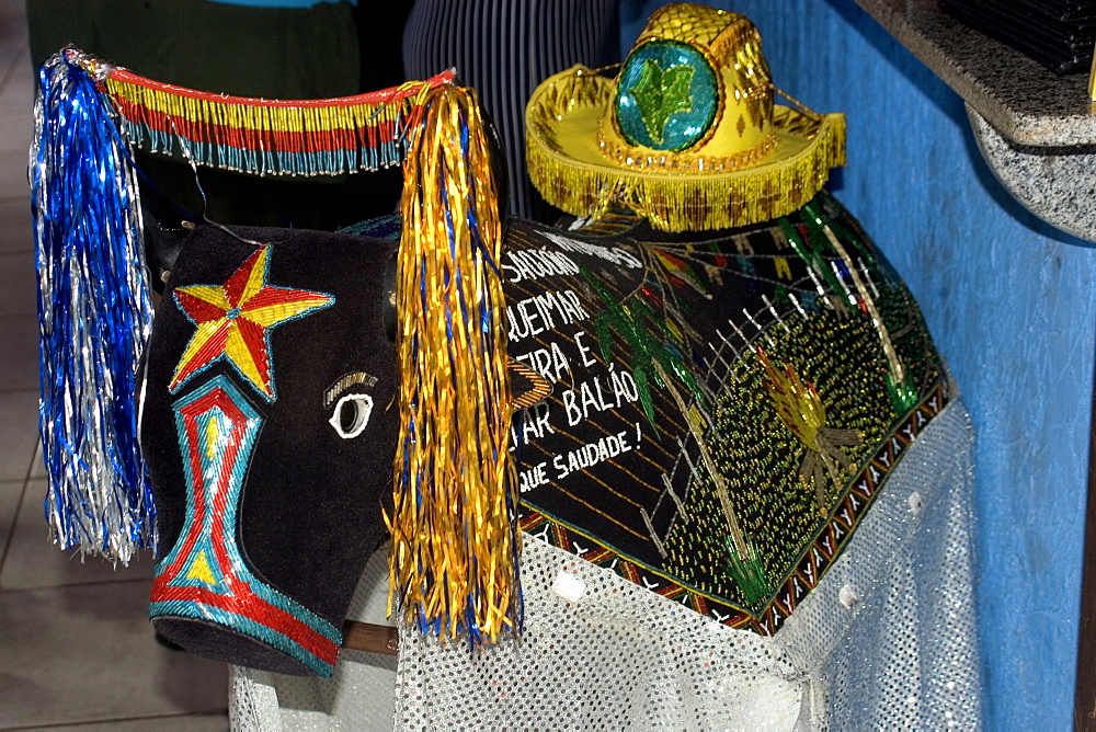 Bumba-meu-boi, traditional dance party celebrating the saints of June on the streets of Sao Luis, Maranhao, Brazil, South America