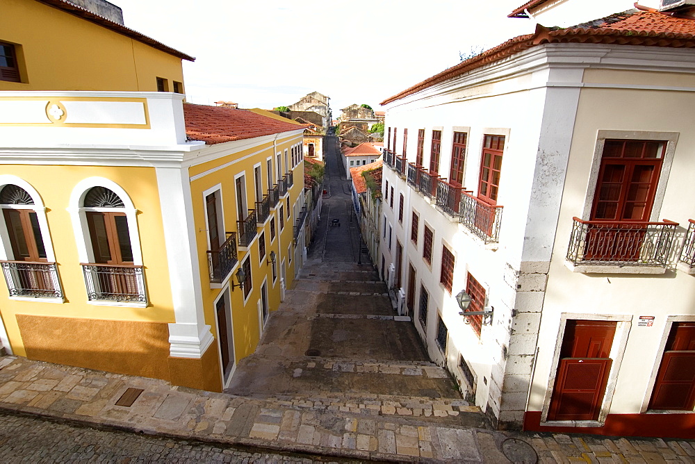 Old houses at historic center, UNESCO World Heritage Site, Sao Luis, Maranhao, Brazil, South America