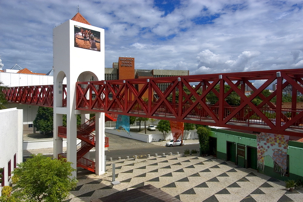 Pedestrian bridge at Dragao do Mar Cultural Center, Fortaleza, Ceara, Brazil, South America