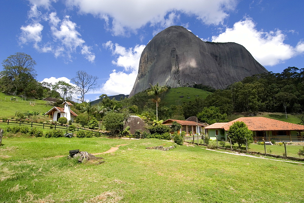 Tea house and natural rock, Pedra Azul, Espirito Santo, Brazil, South America