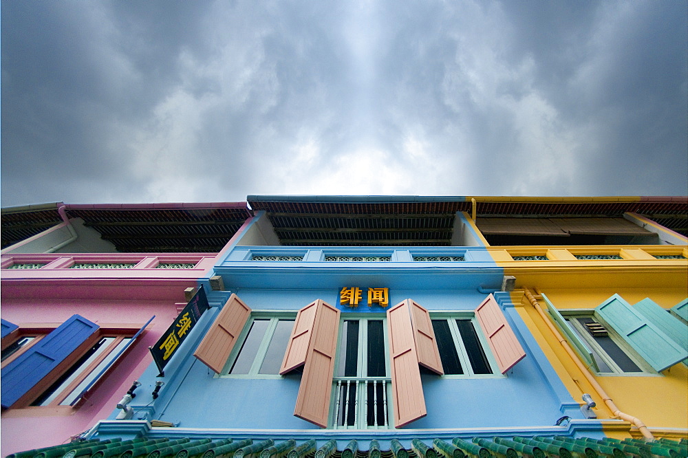 Clarke Quay, harbour, shop fronts..  China town, Singapore city centre, Singapore, Asia