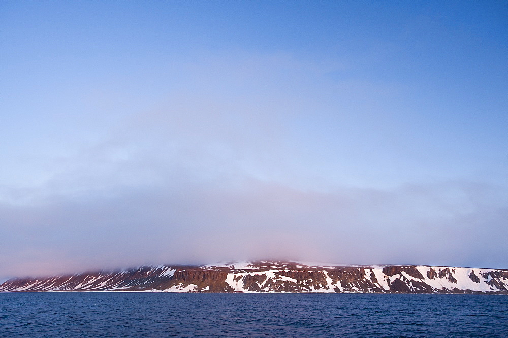 Sun set. Longyearbyen, Svalbard, Norway