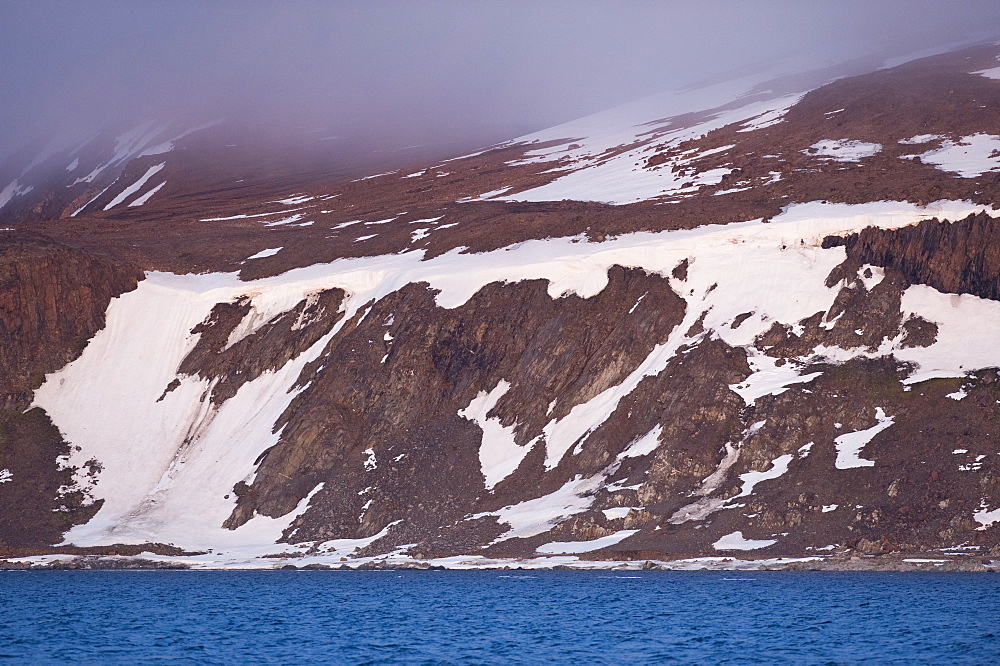 Sun set. Longyearbyen, Svalbard, Norway