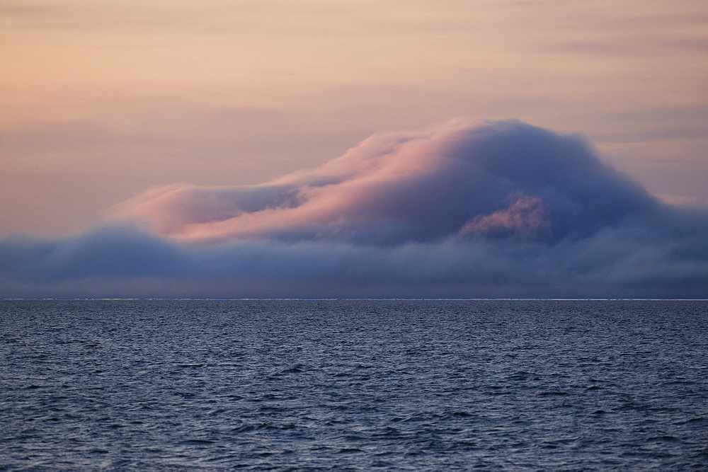 Sun set. Longyearbyen, Svalbard, Norway