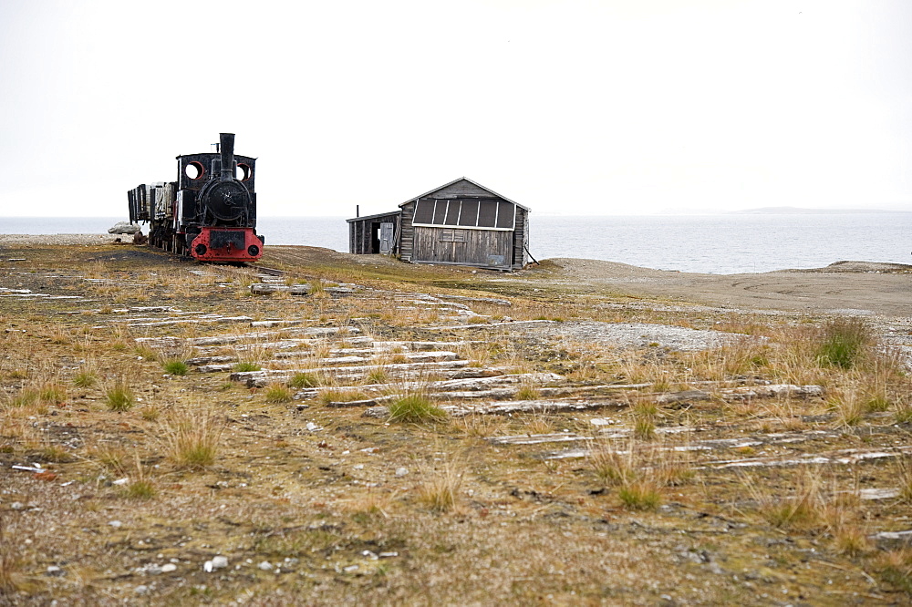 Most Northern permenant settlement. Ny-Alesund, Town center, Svalbard, Norway