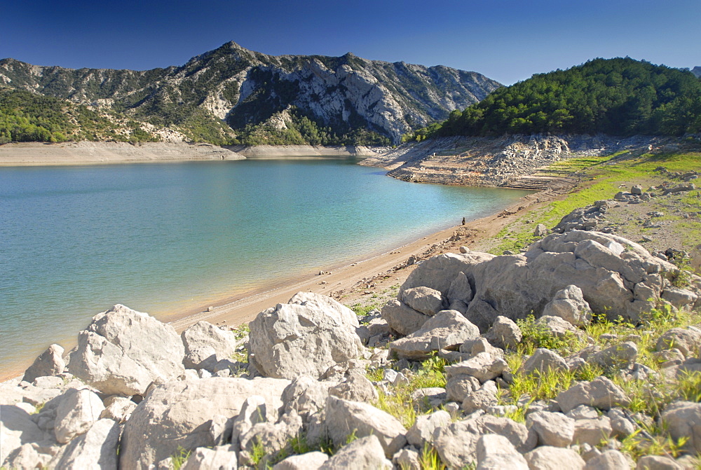 reservoir, dam, alps, mountains. La Vella, Andora