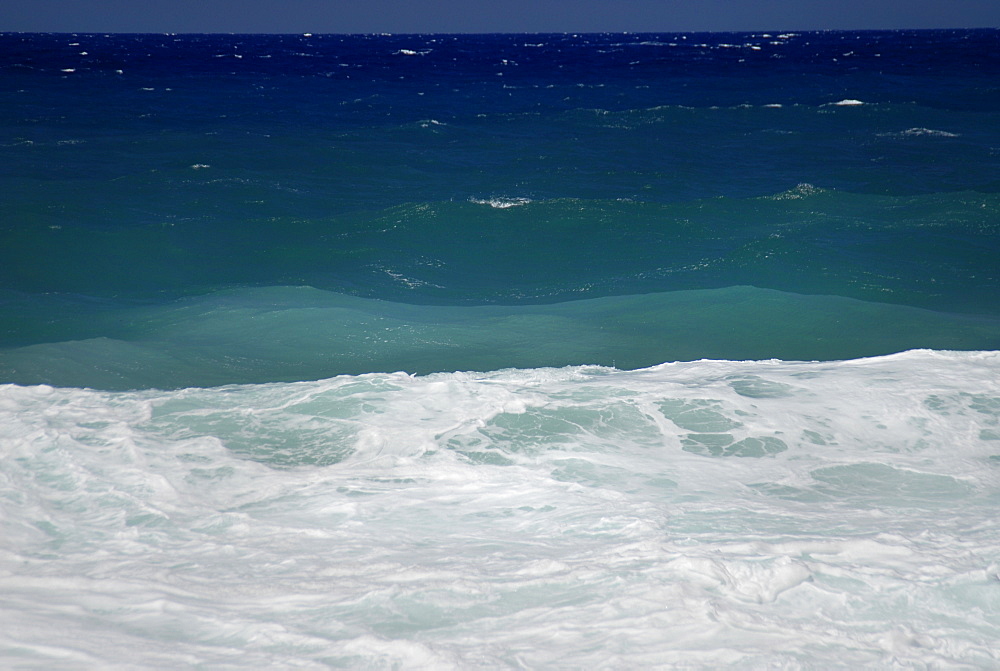 foam, waves, ocean, coast, horizon