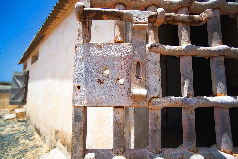 03/04/2009. Building and prison quarters of the Ex-Campo de Concentração do Tarrafal. An ex political prison camp of Tarrafal. Praia, Sao Tiago Island, Cape Verde. Praia, Sao Tiago Island. Cape Verde