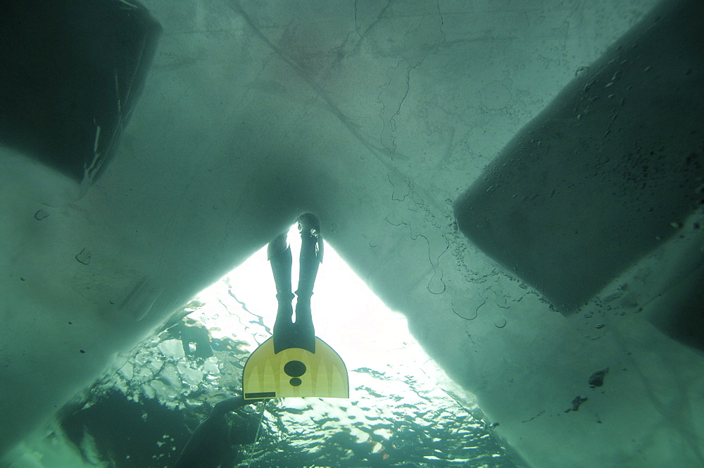 freedivers in the Oslo Ice Challenge 2009. Oslo, Norway