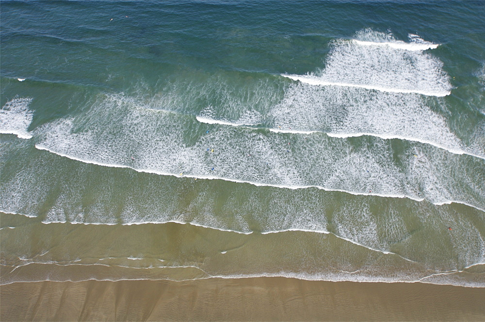 waves on Cornish beach. Cornwall, UK