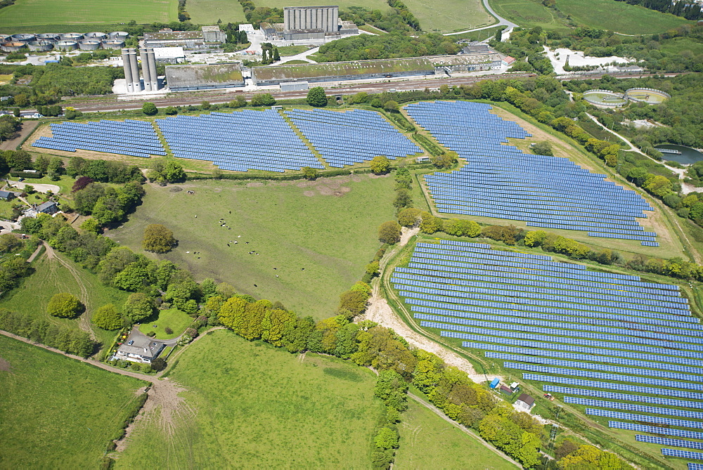 Solar panels in Cornwall, England, United Kingdom, Europe 