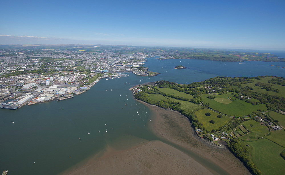 Plymouth and Mount Edgecombe and River Tamar, Devon, England, United Kingdom, Europe 