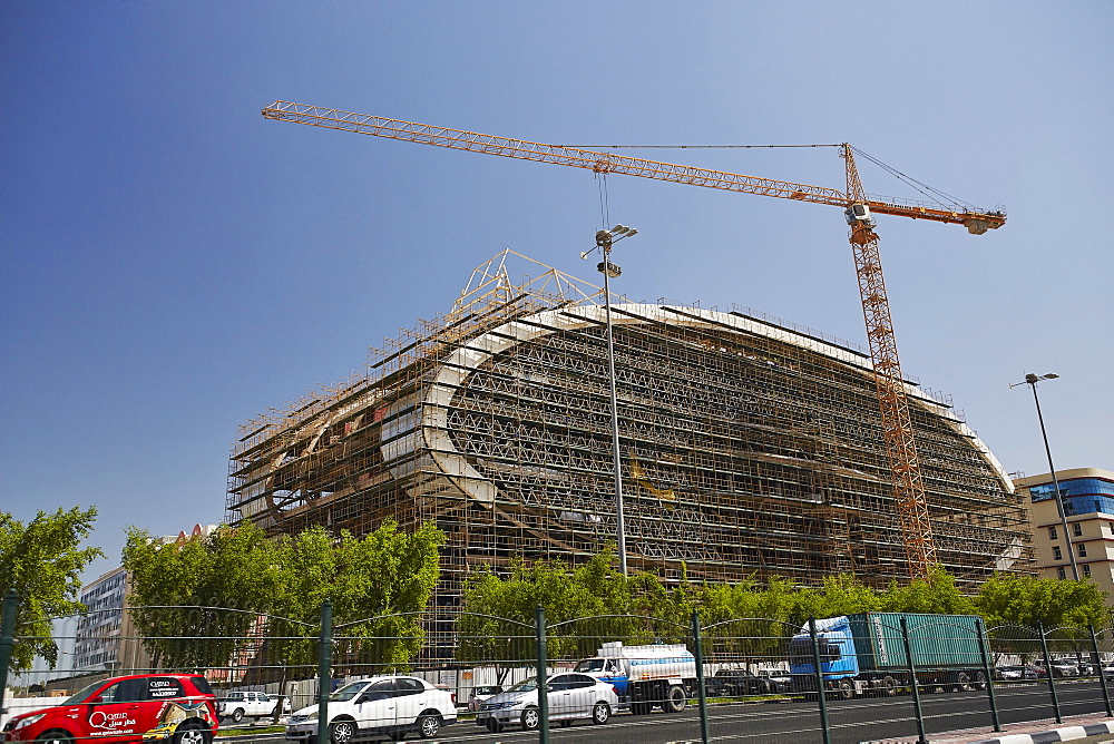 Fantastic structures of all shapes and sizes litter the ever growing city skyline of Doha, Qatar, Middle East