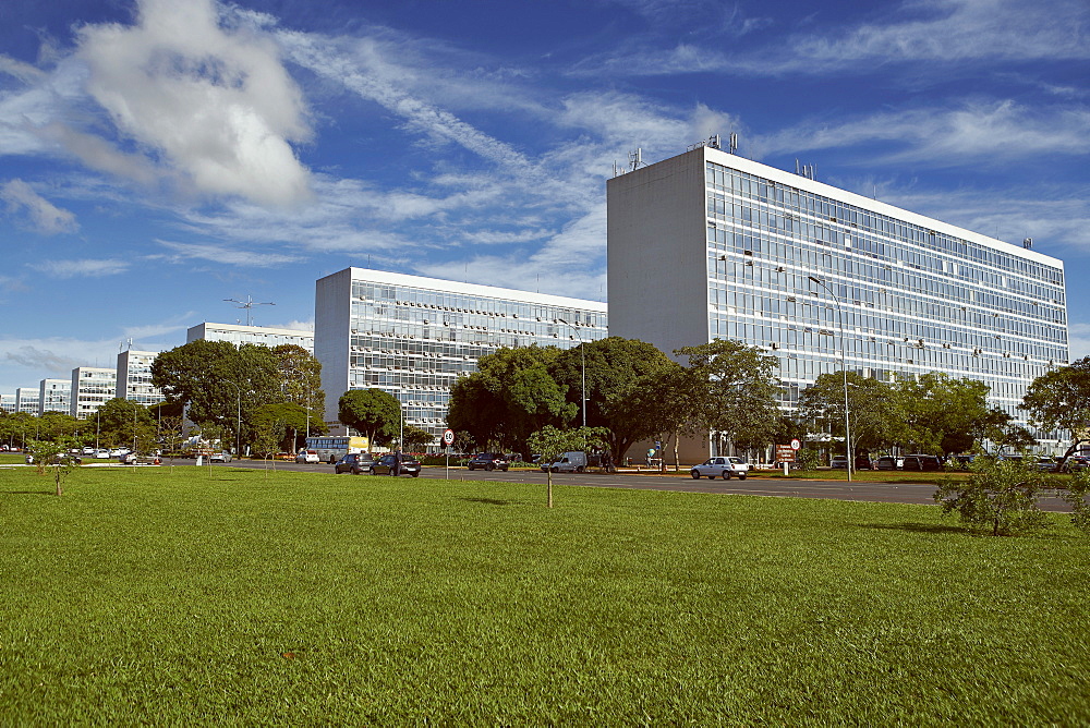 Standard Ministries designed by Oscar Niemeyer in 1958, part of the Pilot Plan, Brasilia, Brazil, South America