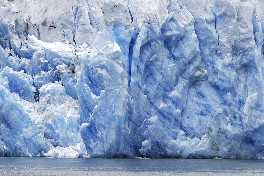 The face of the Sawyer Glacier, a tidewater glacier at the end of Tracy Arm in Southeast Alaska, USA.