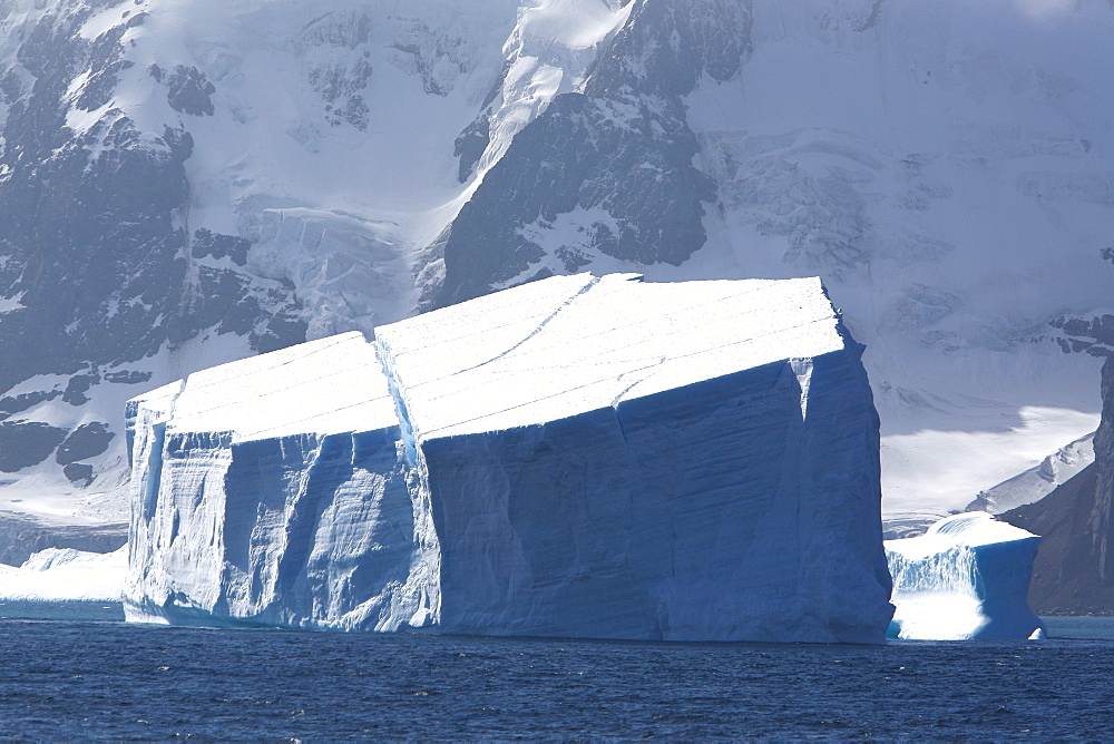 A massive tabular iceberg off the coast of Elephant Island in the South Shetland Island Group, Antarctica.