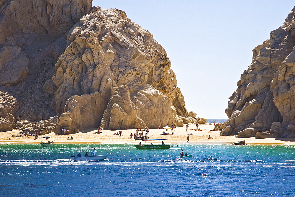 Busy tourism boats in Cabo San Lucas, Baja California Sur, Mexico