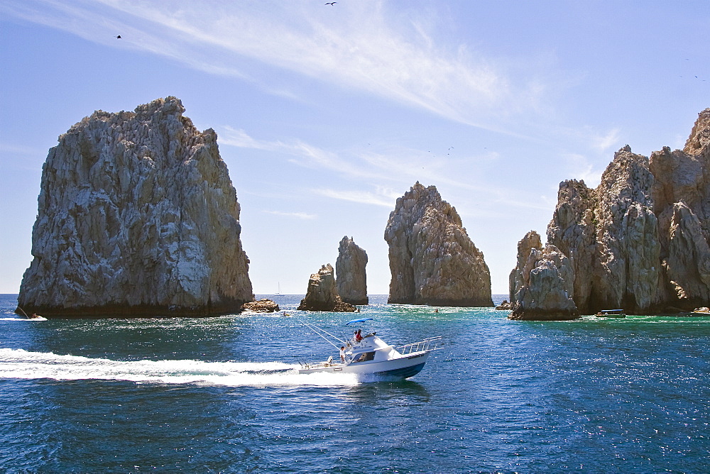 Busy tourism boats in Cabo San Lucas, Baja California Sur, Mexico