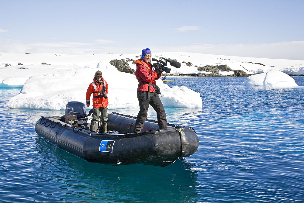 Natural history staff from the Lindblad Expedition ship National Geographic Explorer doing various things in and around the Antarctic Peninsula