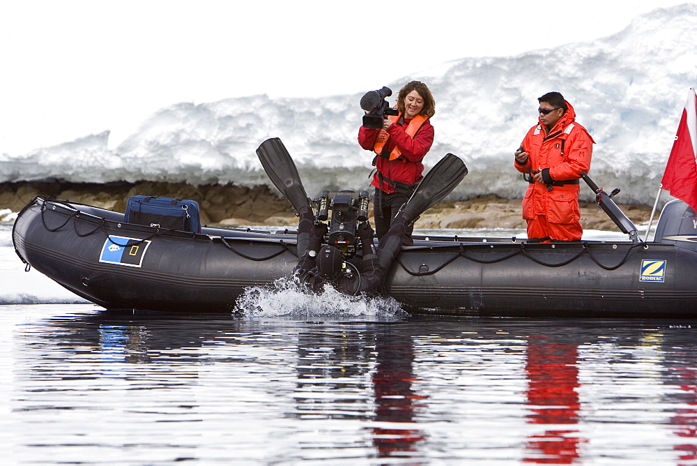 Natural history staff from the Lindblad Expedition ship National Geographic Endeavour doing various things in and around the Antarctic Peninsula