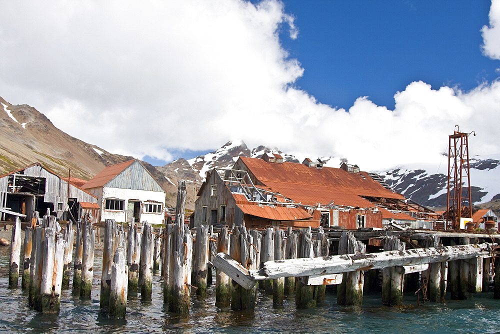 Views of Stromness Whaling Station, South Georgia Island in the Southern Ocean, Antarctica