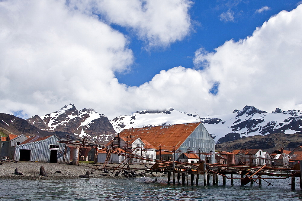 Views of Stromness Whaling Station, South Georgia Island in the Southern Ocean, Antarctica