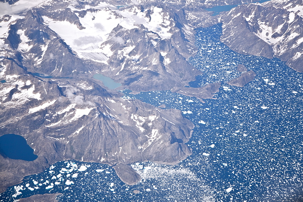 Aerial view of the East coast of Greenland