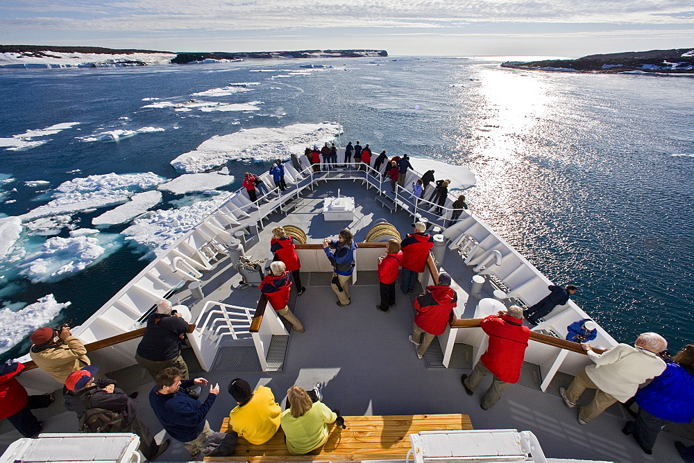 The National Geographic Explorer transits Heleysundet (Heley Sound), Norway