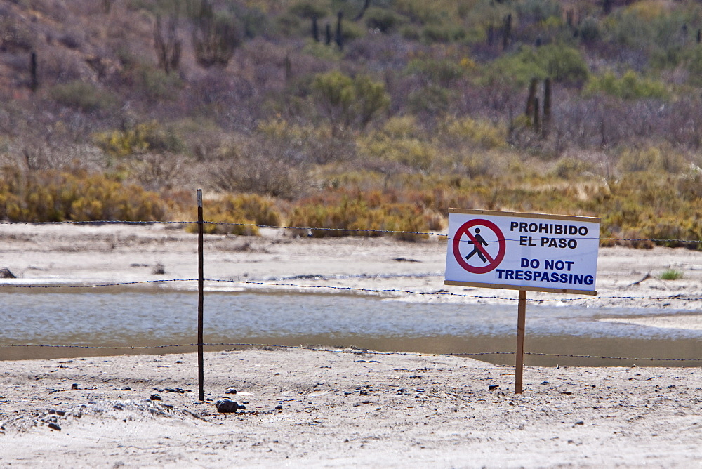 A new resort being built in the Sonoran desert below Las Gigantas mountain range in the Gulf of California (Sea of Cortez) just outside of Loreto, Baja California Sur, Mexico