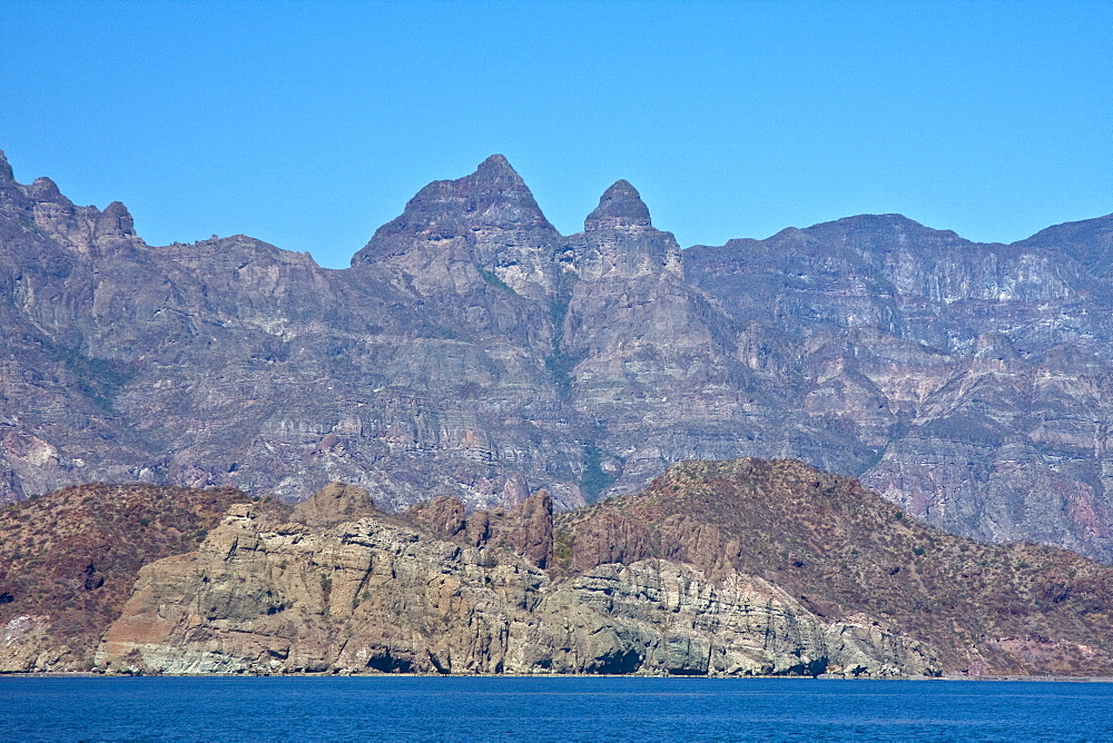 Las Gigantas mountain range from the Gulf of California (Sea of Cortez) just outside of Loreto, Baja California Sur, Mexico. 