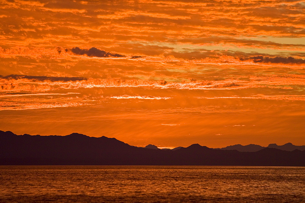 Sunrise/sunset in the Gulf of California (Sea of Cortez), Mexico.