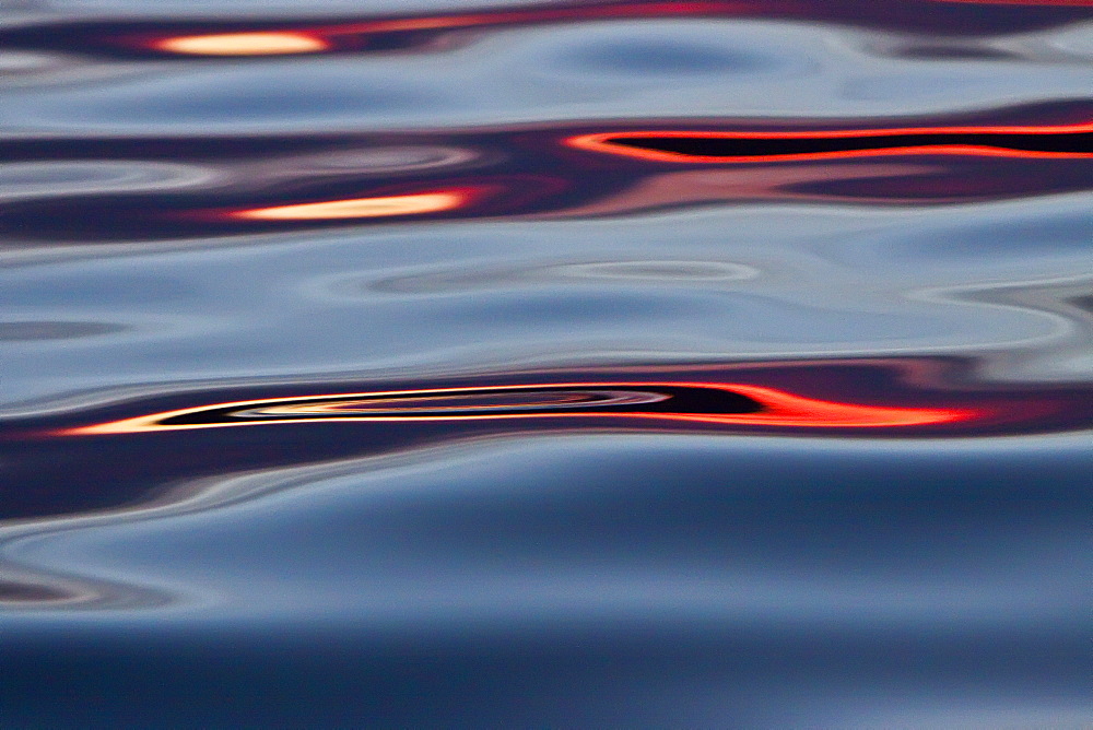 Surreal patterns form in calm waters at sunset in the Gulf of California (Sea of Cortez), Baja California Norte, Mexico.