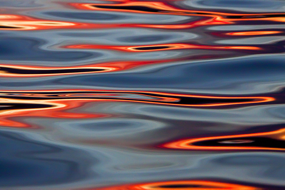 Surreal patterns form in calm waters at sunset in the Gulf of California (Sea of Cortez), Baja California Norte, Mexico.