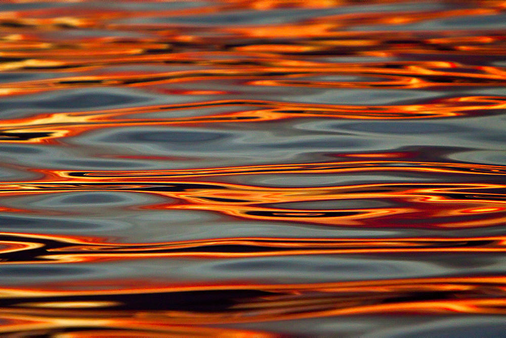 Surreal patterns form in calm waters at sunset in the Gulf of California (Sea of Cortez), Baja California Norte, Mexico.