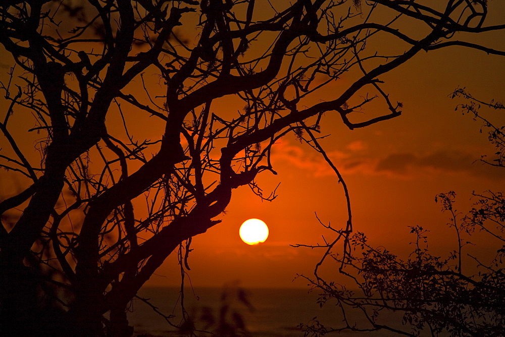 Sunset in the Galapagos Island Archipeligo, Ecuador. Pacific Ocean.