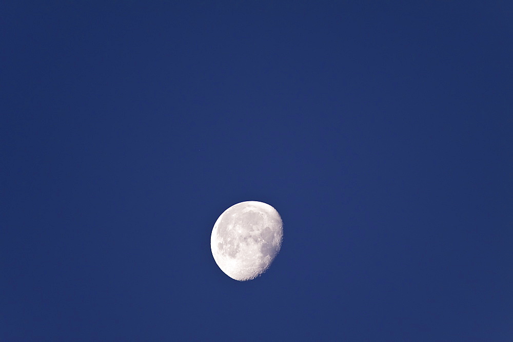 The waxing moon over the Baja Peninsula, Baja California Sur, Mexico.