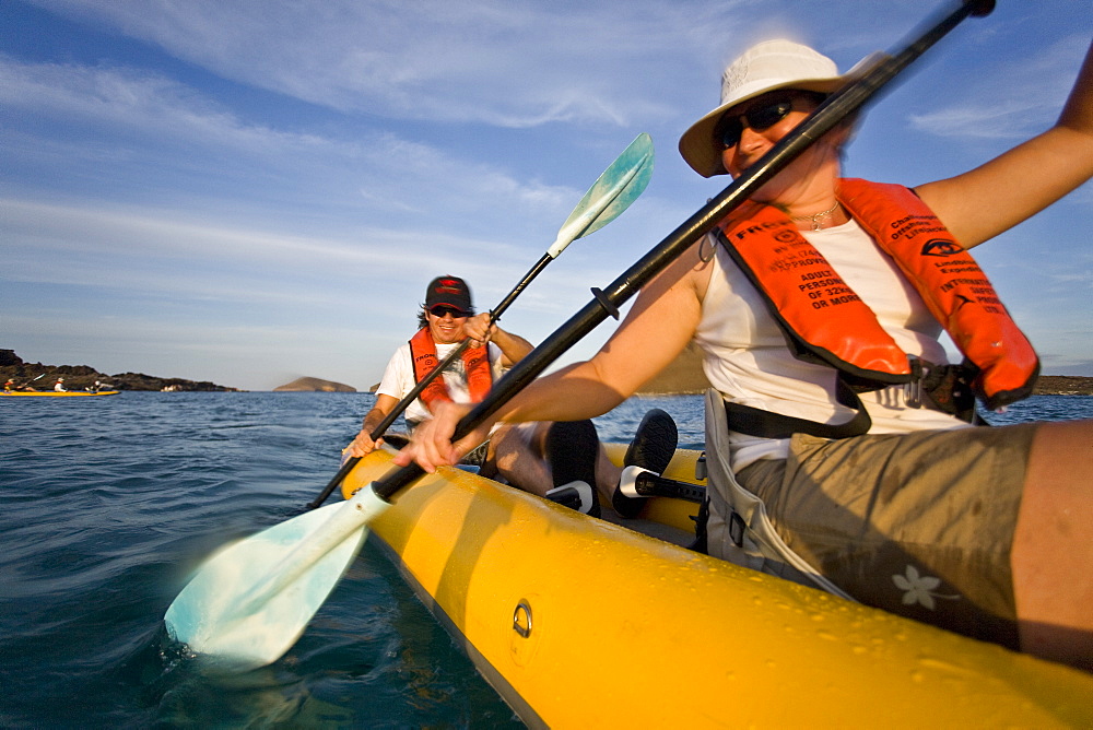 Lindblad Expeditions Guests doing fun and exciting things in the Galapagos Island Archipeligo, Ecuador. No model releases.