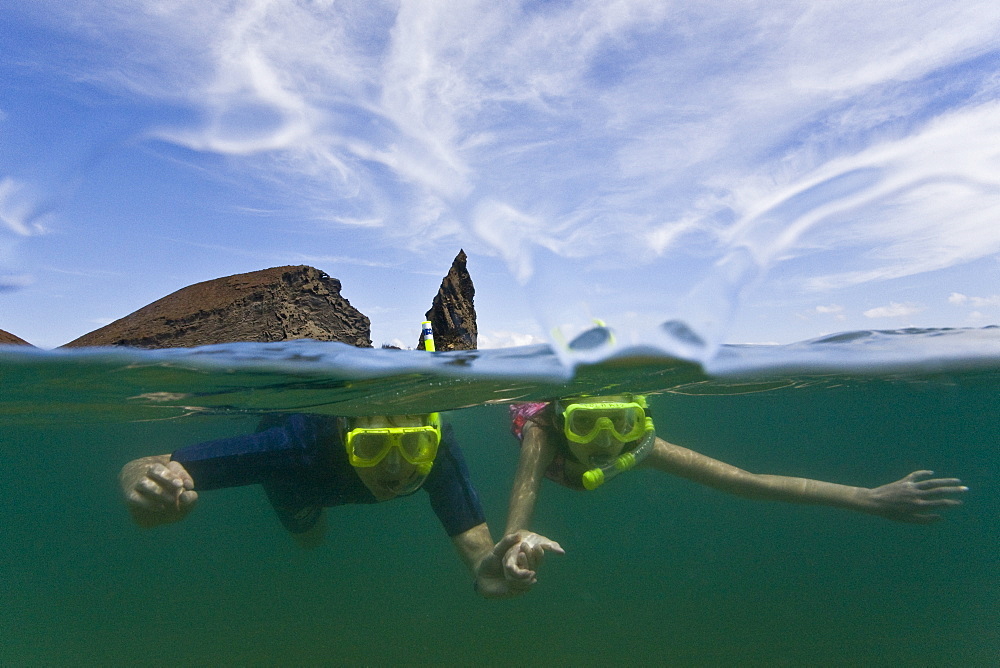 Lindblad Expeditions Guests doing fun and exciting things in the Galapagos Island Archipeligo, Ecuador. Model release number SMB0509.