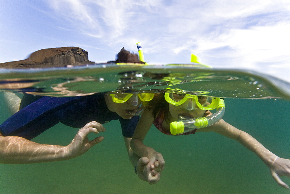 Lindblad Expeditions Guests doing fun and exciting things in the Galapagos Island Archipeligo, Ecuador. Model release number SMB0509.